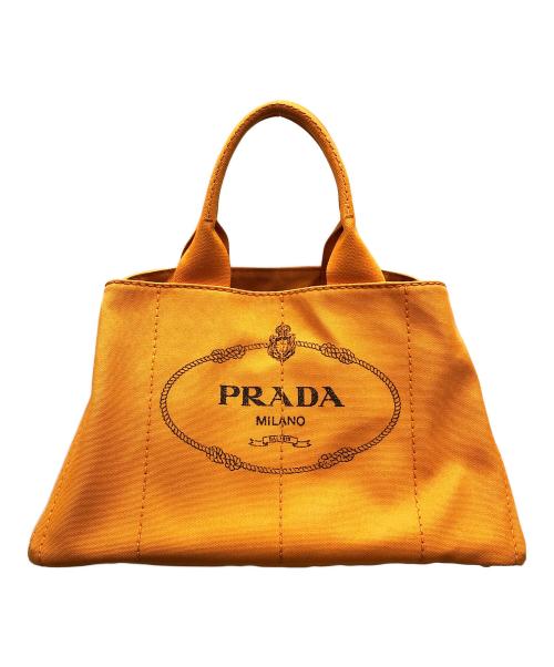 PRADA（プラダ）PRADA (プラダ) カナパ トートバッグ バッグ キャンバス オレンジ サイズ:実寸サイズにてご確認下さい。の古着・服飾アイテム
