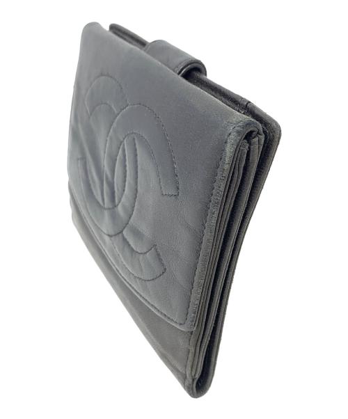 CHANEL（シャネル）CHANEL (シャネル) Wホック財布 ブラック サイズ:実寸サイズにてご確認ください。の古着・服飾アイテム