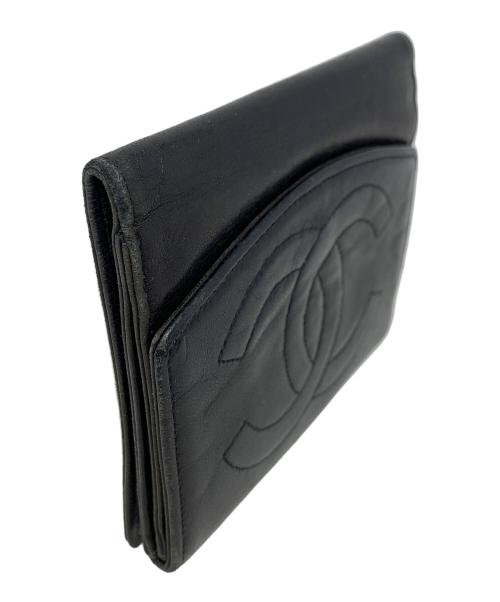CHANEL（シャネル）CHANEL (シャネル) Wホック財布 ブラック サイズ:実寸サイズにてご確認ください。の古着・服飾アイテム