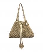 GUCCIグッチ）の古着「トートバッグ GG（ジージー）キャンバス バンブー」｜ベージュ