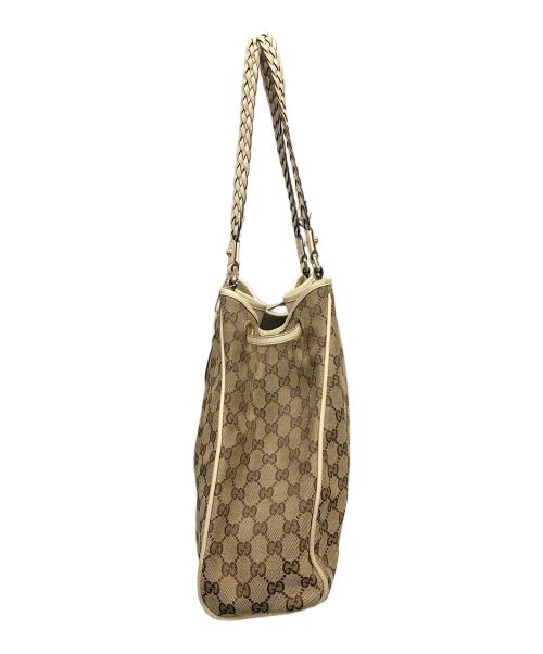 GUCCI（グッチ）GUCCI (グッチ) トートバッグ GG（ジージー）キャンバス バンブー ベージュ サイズ:実寸サイズにてご確認下さい。の古着・服飾アイテム