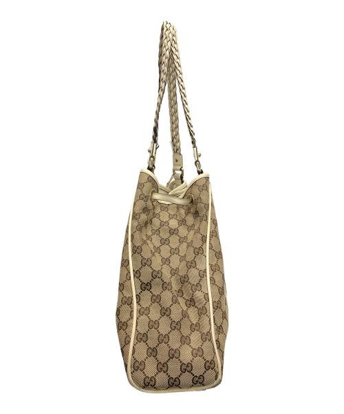 GUCCI（グッチ）GUCCI (グッチ) トートバッグ GG（ジージー）キャンバス バンブー ベージュ サイズ:実寸サイズにてご確認下さい。の古着・服飾アイテム