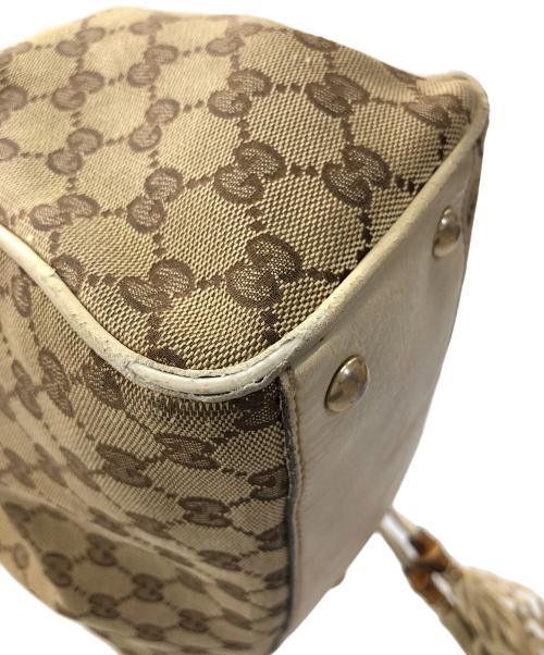 GUCCI（グッチ）GUCCI (グッチ) トートバッグ GG（ジージー）キャンバス バンブー ベージュ サイズ:実寸サイズにてご確認下さい。の古着・服飾アイテム