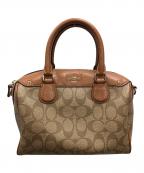COACHコーチ）の古着「2WAYバッグ ハンドバッグ ショルダーバッグ シグネチャー ベネット ミニ サッチェル」｜ブラウン