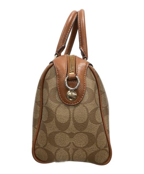 COACH（コーチ）COACH (コーチ) 2WAYバッグ ハンドバッグ ショルダーバッグ シグネチャー ベネット ミニ サッチェル ブラウン サイズ:実寸サイズにてご確認下さい。の古着・服飾アイテム