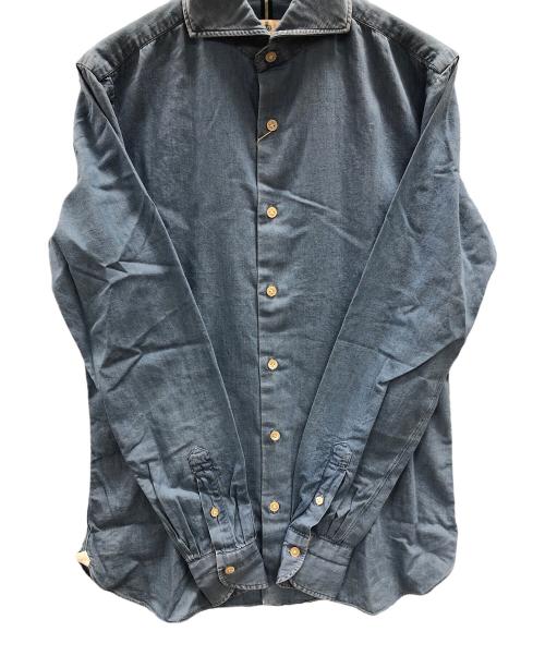 LUIGI BORRELLI NAPOLI（ルイジ ボレッリ ナポリ）LUIGI BORRELLI NAPOLI (ルイジ ボレッリ ナポリ) デニムシャツ ブルー サイズ:S 未使用品の古着・服飾アイテム