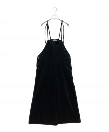 SACRA（サクラ）の古着「FINX CORDUROY SALOPETTE（フィンクス コーデュロイ サロペット）」｜ブラック