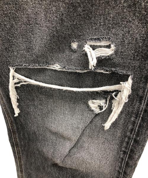 DIESEL（ディーゼル）DIESEL (ディーゼル) D-RISE（ディー-ライズ）ダメージ加工ワイドデニムパンツ グレー サイズ:W28 L30の古着・服飾アイテム