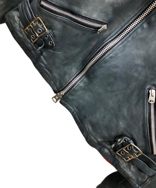 glamb（グラム）glamb (グラム) レザージャケット ダブルライダースジャケット ネイビー サイズ:4の古着・服飾アイテム