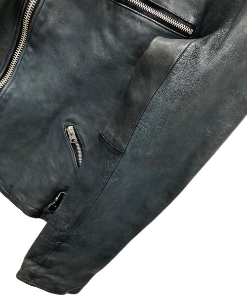 glamb（グラム）glamb (グラム) レザージャケット ダブルライダースジャケット ネイビー サイズ:4の古着・服飾アイテム