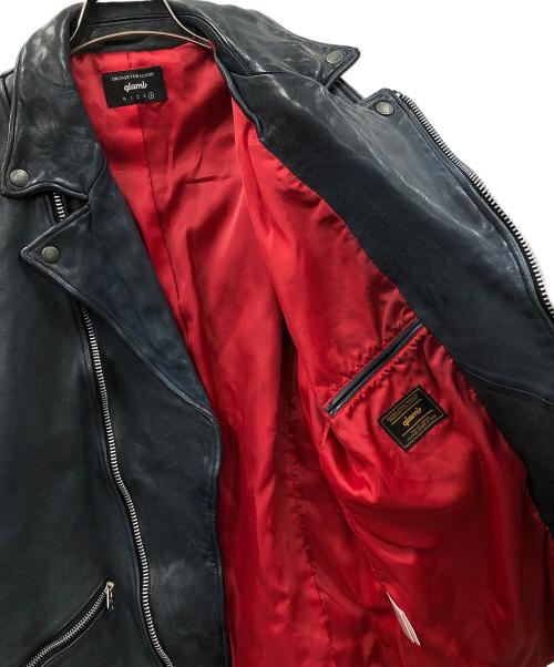 glamb（グラム）glamb (グラム) レザージャケット ダブルライダースジャケット ネイビー サイズ:4の古着・服飾アイテム