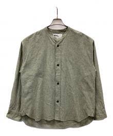 MHL（エムエイチエル）の古着「長袖シャツ COTTON LINEN CHAMBRAY（コットン リネン シャンブレー）」｜グリーン