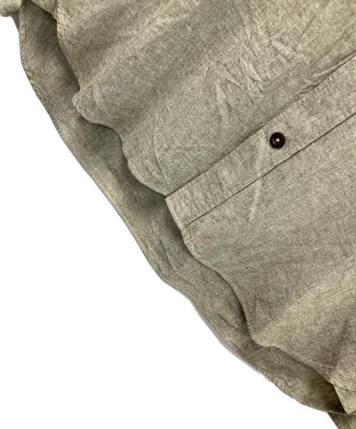 MHL（エムエイチエル）MHL (エムエイチエル) 長袖シャツ COTTON LINEN CHAMBRAY（コットン リネン シャンブレー） グリーン サイズ:Lの古着・服飾アイテム