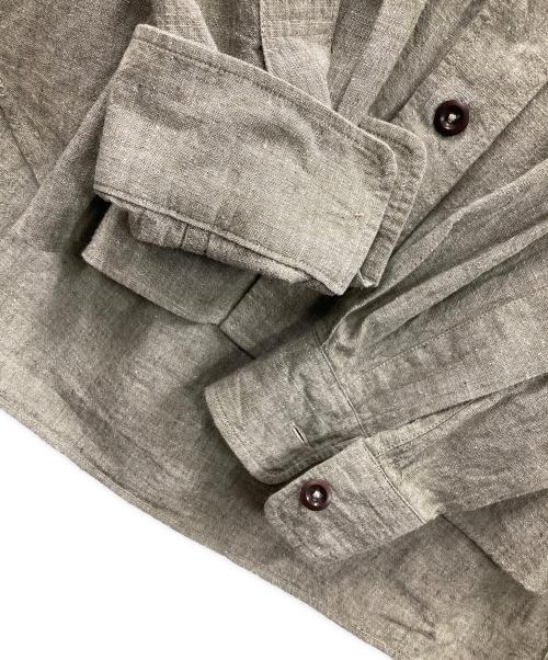 MHL（エムエイチエル）MHL (エムエイチエル) 長袖シャツ COTTON LINEN CHAMBRAY（コットン リネン シャンブレー） グリーン サイズ:Lの古着・服飾アイテム