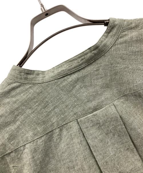 MHL（エムエイチエル）MHL (エムエイチエル) 長袖シャツ COTTON LINEN CHAMBRAY（コットン リネン シャンブレー） グリーン サイズ:Lの古着・服飾アイテム