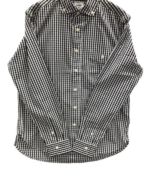 JAMES&CO.（ジェームスアンドコー）JAMES&CO. (ジェームスアンドコー) ボタンダウンシャツ STANDARD SHIRT PUJOL（スタンダード シャツ プジョル） ブラック×ホワイト サイズ:3の古着・服飾アイテム
