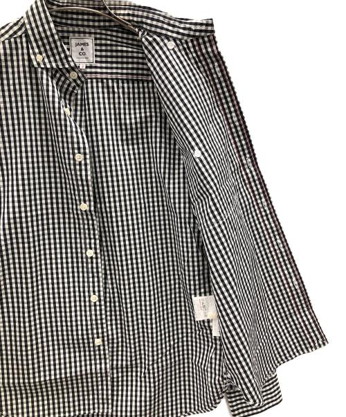 JAMES&CO.（ジェームスアンドコー）JAMES&CO. (ジェームスアンドコー) ボタンダウンシャツ STANDARD SHIRT PUJOL（スタンダード シャツ プジョル） ブラック×ホワイト サイズ:3の古着・服飾アイテム