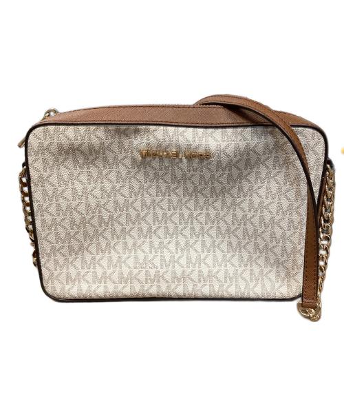 MICHAEL KORS（マイケル・コース）MICHAEL KORS (マイケル・コース) ショルダーバッグ ホワイト×ブラウン サイズ:実寸サイズにご確認ください。の古着・服飾アイテム