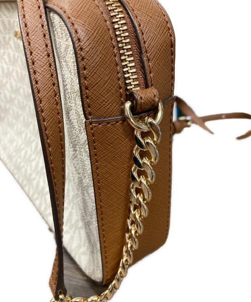 MICHAEL KORS（マイケル・コース）MICHAEL KORS (マイケル・コース) ショルダーバッグ ホワイト×ブラウン サイズ:実寸サイズにご確認ください。の古着・服飾アイテム