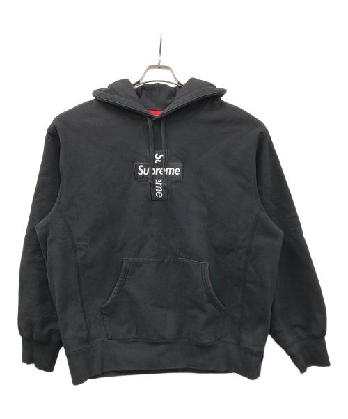 SUPREME（シュプリーム）SUPREME (シュプリーム) プルオーバーパーカー Cross Box Logo Hooded Sweatshirt(クロスボックスロゴフーデッドスウェットシャツ) ブラック サイズ:Largeの古着・服飾アイテム