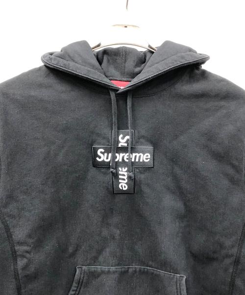 SUPREME（シュプリーム）SUPREME (シュプリーム) プルオーバーパーカー Cross Box Logo Hooded Sweatshirt(クロスボックスロゴフーデッドスウェットシャツ) ブラック サイズ:Largeの古着・服飾アイテム