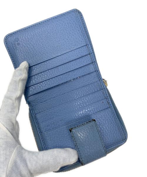 GUCCI（グッチ）GUCCI (グッチ) 2つ折り財布 キャンバス GG ベージュ×ブルー サイズ:実寸サイズにてご確認ください。の古着・服飾アイテム