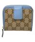 GUCCI（グッチ）の古着「2つ折り財布 キャンバス GG」｜ベージュ×ブルー