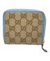 中古・古着 GUCCI (グッチ) 2つ折り財布 キャンバス GG ベージュ×ブルー サイズ:実寸サイズにてご確認ください。：5000円