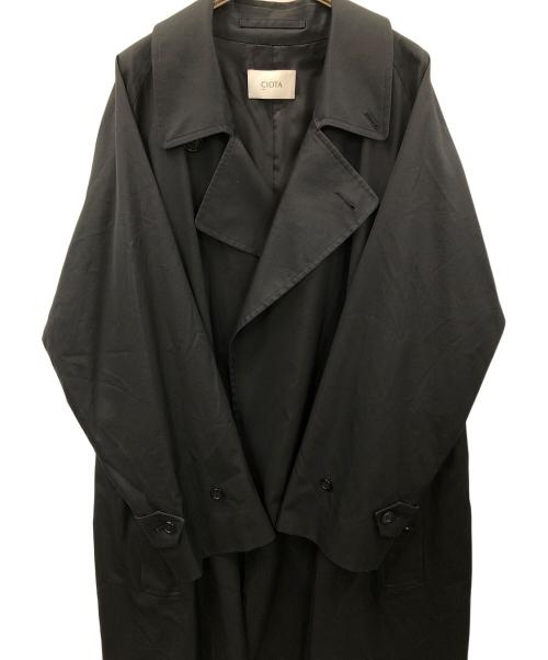 CIOTA（シオタ）CIOTA (シオタ) スビンコットンギャバジンタイロッケンコート ブラック サイズ:6の古着・服飾アイテム