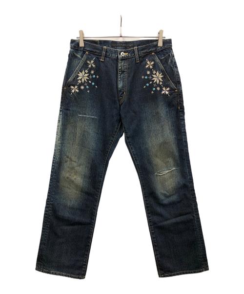rehacer（レアセル）rehacer (レアセル) デニムパンツ ターコイズスターダストデニム インディゴ サイズ:Lの古着・服飾アイテム
