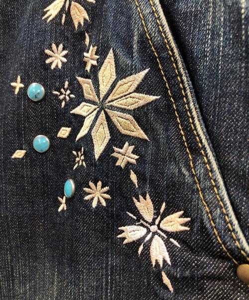 rehacer（レアセル）rehacer (レアセル) デニムパンツ ターコイズスターダストデニム インディゴ サイズ:Lの古着・服飾アイテム