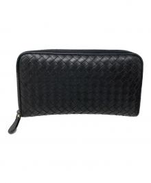 BOTTEGA VENETA（ボッテガベネタ）の古着「長財布 イントレチャート」｜ブラック