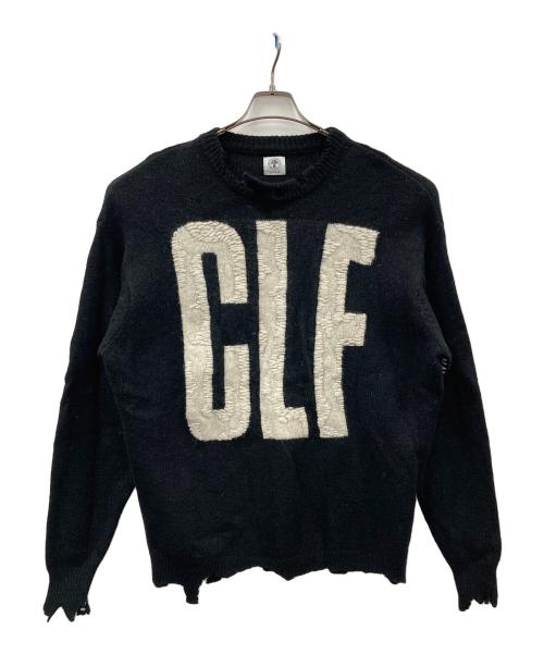 SAINT MICHAEL（セントマイケル）SAINT MICHAEL (セントマイケル) カリフォルニアダメージニットクルーネックニット ブラック サイズ:Mの古着・服飾アイテム