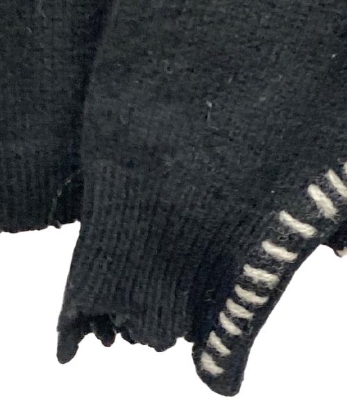 SAINT MICHAEL（セントマイケル）SAINT MICHAEL (セントマイケル) カリフォルニアダメージニットクルーネックニット ブラック サイズ:Mの古着・服飾アイテム