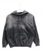 X-LARGEエクストララージ）の古着「プルオーバーパーカー OLD ENGLISH BLEACHED HOODED SWEATSHIRT(オルドイングリッシュブリーチフーディ)」｜ブラック