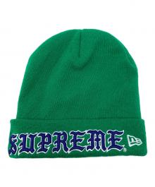 New Era×SUPREME（ニューエラ×シュプリーム）の古着「帽子 ニットキャップ OLD ENGLISH（オールド イングリッシュ） ビーニー」｜グリーン