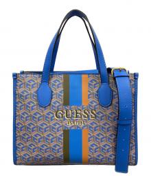 GUESS（ゲス）の古着「2WAYバッグ トートバッグ ショルダーバッグ SILVANA（シルバーナ）」｜ブルー×グレー