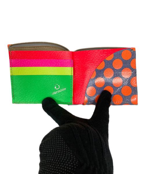 carmine（カルミネ）carmine (カルミネ) 2つ折り財布 オレンジ×ネイビー サイズ:実寸サイズにてご確認ください。の古着・服飾アイテム