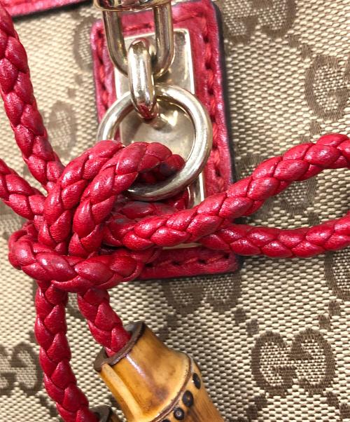 GUCCI（グッチ）GUCCI (グッチ) GG（ジージー）ベラ バンブータッセル トートバッグ ベージュ サイズ:実寸サイズにてご確認ください。の古着・服飾アイテム