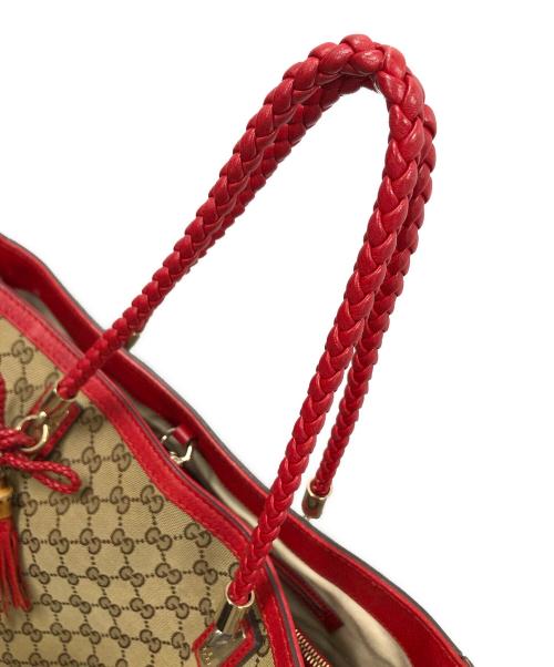 GUCCI（グッチ）GUCCI (グッチ) GG（ジージー）ベラ バンブータッセル トートバッグ ベージュ サイズ:実寸サイズにてご確認ください。の古着・服飾アイテム