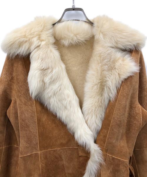23区（ニジュウサンク）23区 (ニジュウサンク) ムートンコート ブラウン サイズ:38の古着・服飾アイテム