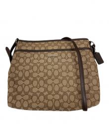 COACH（コーチ）の古着「ショルダーバッグ シグネチャー」｜ベージュ×ブラウン
