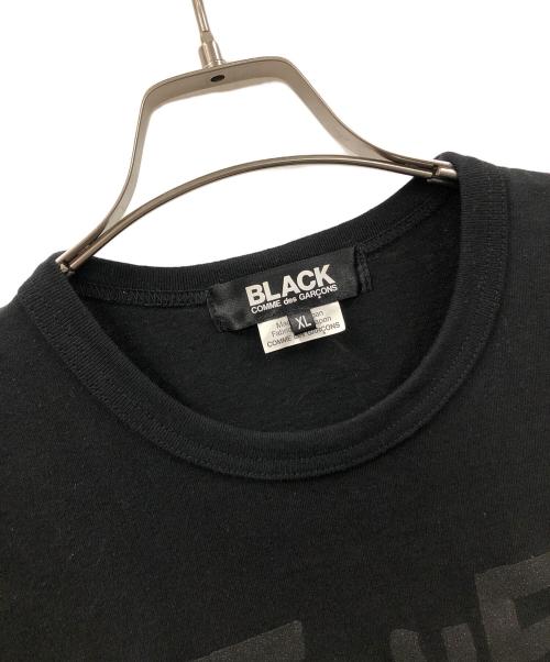 BLACK COMME des GARCONS（ブラックコムデギャルソン）BLACK COMME des GARCONS (ブラックコムデギャルソン) 半袖Tシャツ 綿天竺 メッセージプリント ブラック サイズ:XLの古着・服飾アイテム