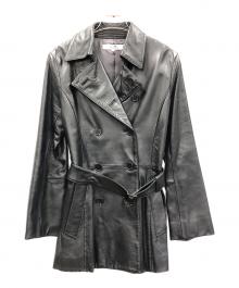 23区（ニジュウサンク）の古着「レザートレンチコート」｜ブラック