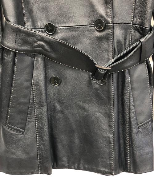 23区（ニジュウサンク）23区 (ニジュウサンク) レザートレンチコート ブラック サイズ:40の古着・服飾アイテム