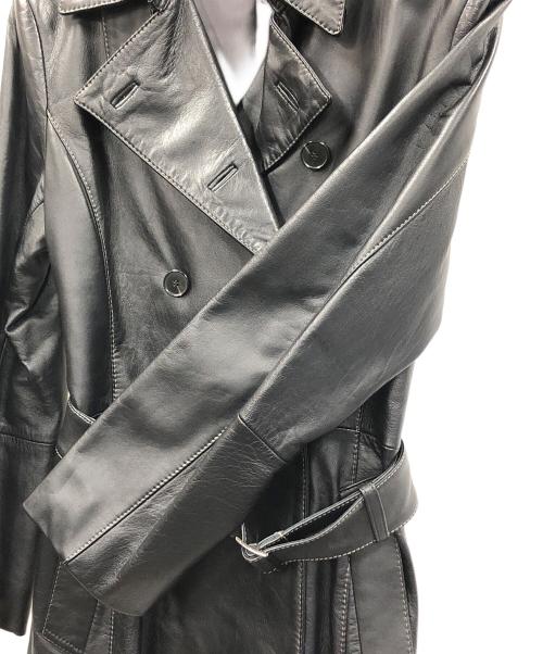 23区（ニジュウサンク）23区 (ニジュウサンク) レザートレンチコート ブラック サイズ:40の古着・服飾アイテム