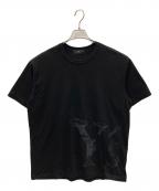 Y'sワイズ）の古着「ペイントロゴプリントTシャツ」｜ブラック