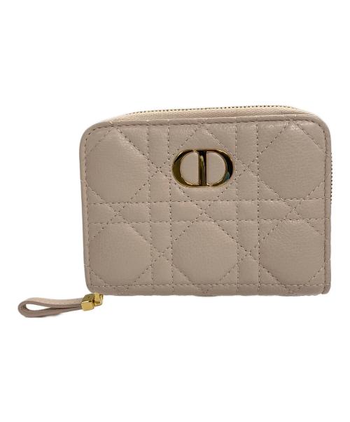 Christian Dior（クリスチャン ディオール）Christian Dior (クリスチャン ディオール) 2つ折り財布 Caro Scarlet(カロ スカーレット） カナージュ カーフスキン サイズ:実寸サイズにてご確認ください。の古着・服飾アイテム