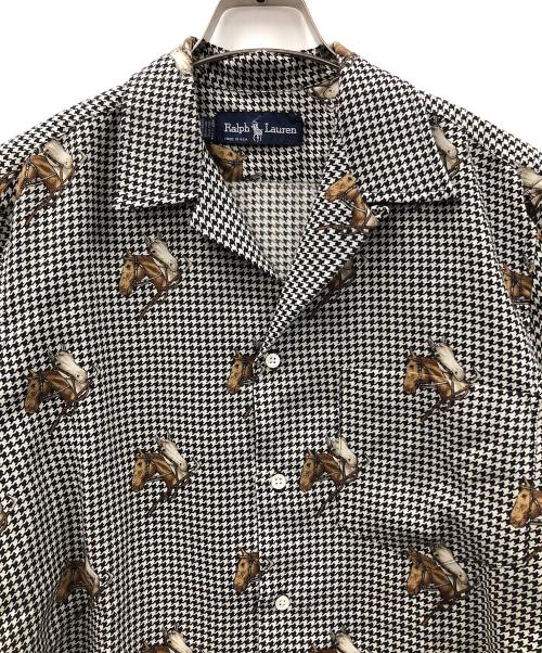 RALPH LAUREN（ラルフローレン）RALPH LAUREN (ラルフローレン) オープンカラーシャツ ホワイト×ブラック サイズ:実寸サイズにてご確認ください。の古着・服飾アイテム