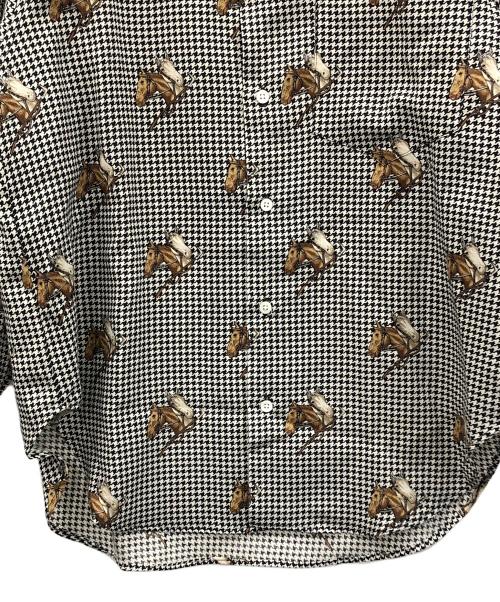 RALPH LAUREN（ラルフローレン）RALPH LAUREN (ラルフローレン) オープンカラーシャツ ホワイト×ブラック サイズ:実寸サイズにてご確認ください。の古着・服飾アイテム